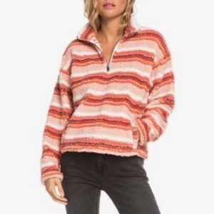 NWT Roxy Oversized 1/2 Zip Sherpa Jacket